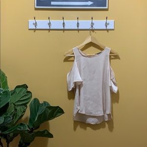 Champagne cold shoulder T-shirt